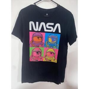 Hyper Space NASA Astronaut Tee-Shirt Black Space Short Sleeve Crewneck Mens M